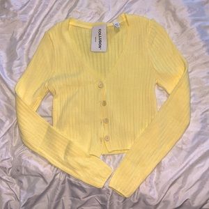 Yellow Long Crop Top